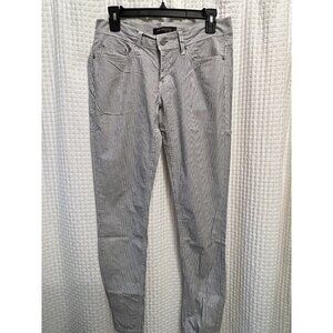 Women’s Levis 524 Too Superlow Jeans 28x32 Conductor Railroad Stripes White B1